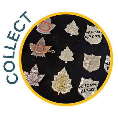 Collect - a group of Salvation Army pins
