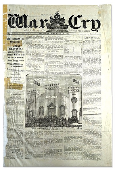 A scan of the front page of the first issue of The War Cry