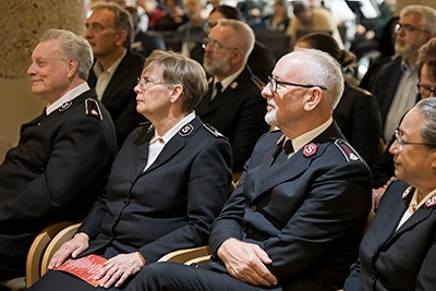 Territorial leadership watches from the audience