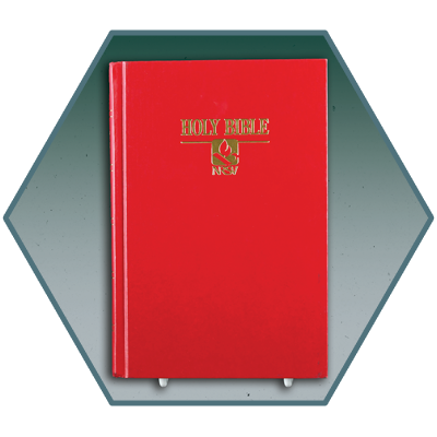 A red Bible