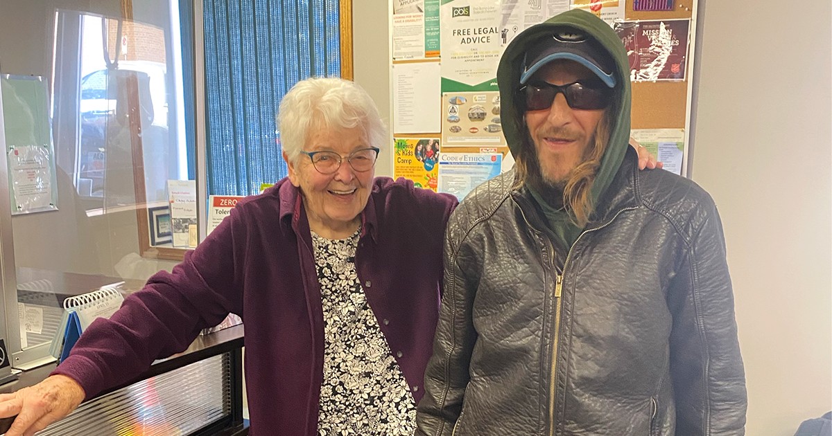 Bev Hammond and a guest at a Salvation Army breakfast program in Moose Jaw