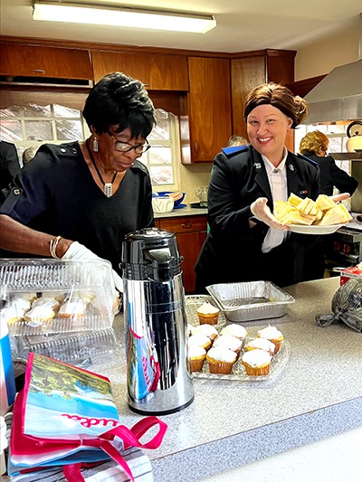 Ashley helping out at St. George’s Corps