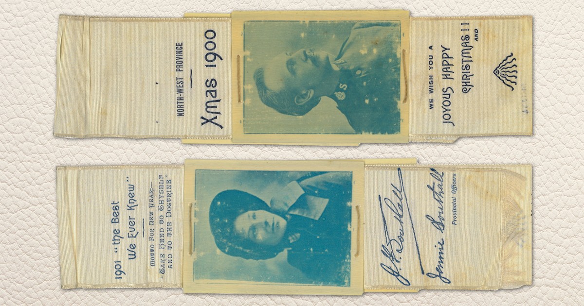 From J.B. Southall and Jennie Southall, North-West Province, Christmas and New Year 1900-1901, front and back