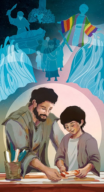 Illustration of Joseph and Jesus
