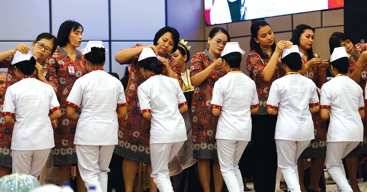 Students from the medical school mark a significant milestone in their journey to becoming health-care professionals as they receive their nurse caps.