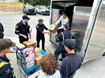 The Salvation Army’s emergency disaster services provide meals and support for first responders after the entire city of Yellowknife was ordered to evacuate—an unprecedented response to the threat of wildfires (Photo: Kimberley Johnson)