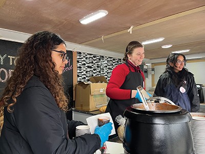 Salvationists serve soup from mobile truck