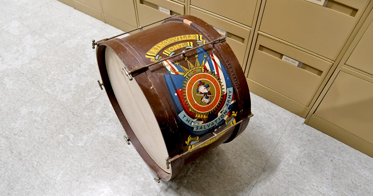 Drum with Salvation Army crest