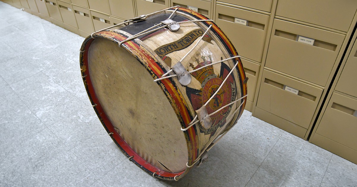 Salvation Army drum with