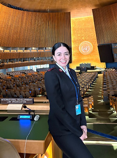 Lt Dirani in the UN general assembly hall