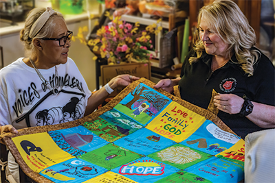 Brenda with Rochelle Saunders, executive director for York Housing and Support Services.