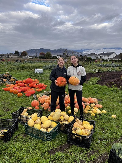Students display squash