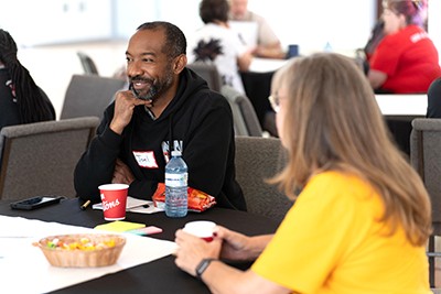 Participant Joel Gordon reflects on the teaching with others during a discussion time