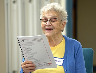 A participant shares in the joy of music