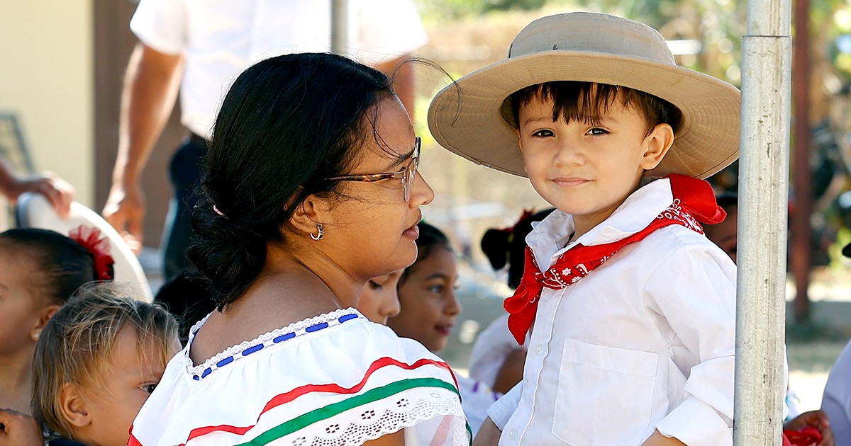 A teacher and student at the Salvation Army daycare centre in Santa Cruz, Costa Rica