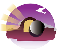 Image of empty tomb with stone rolled away