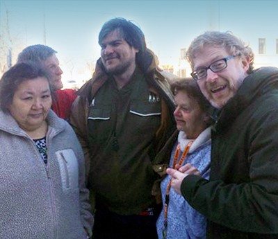 Isaiah Allen (front right) and the street chat team extend hospitality on the streets of Winnipeg