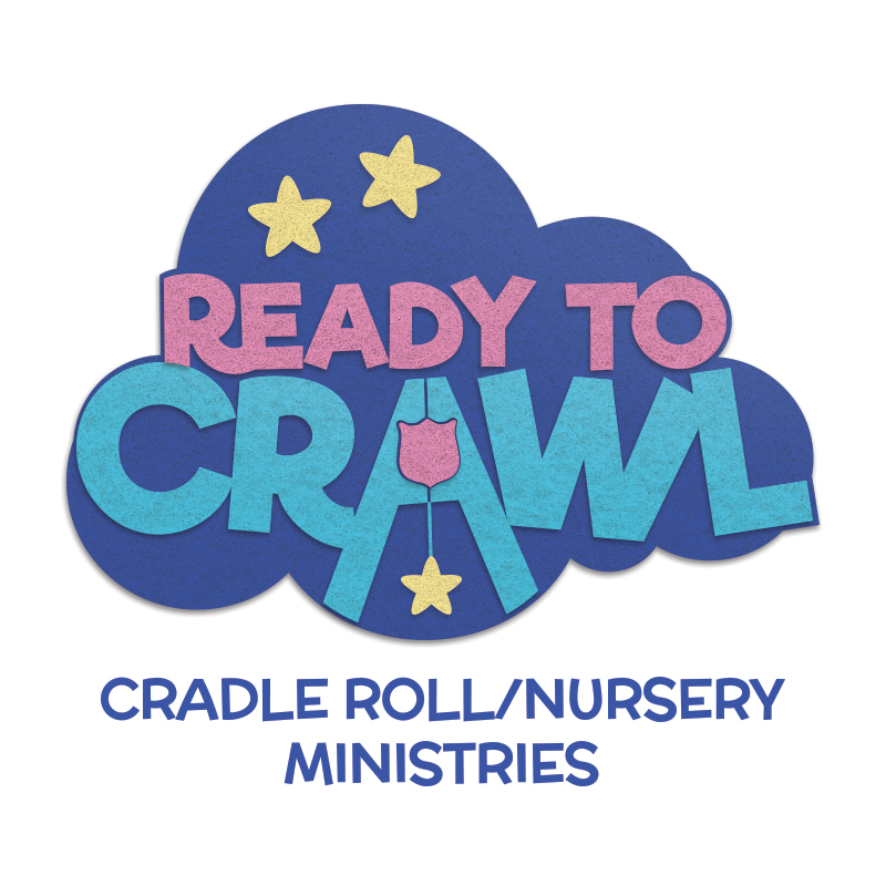 Ready To Crawl Brand mark with cloud, stars and made with felt