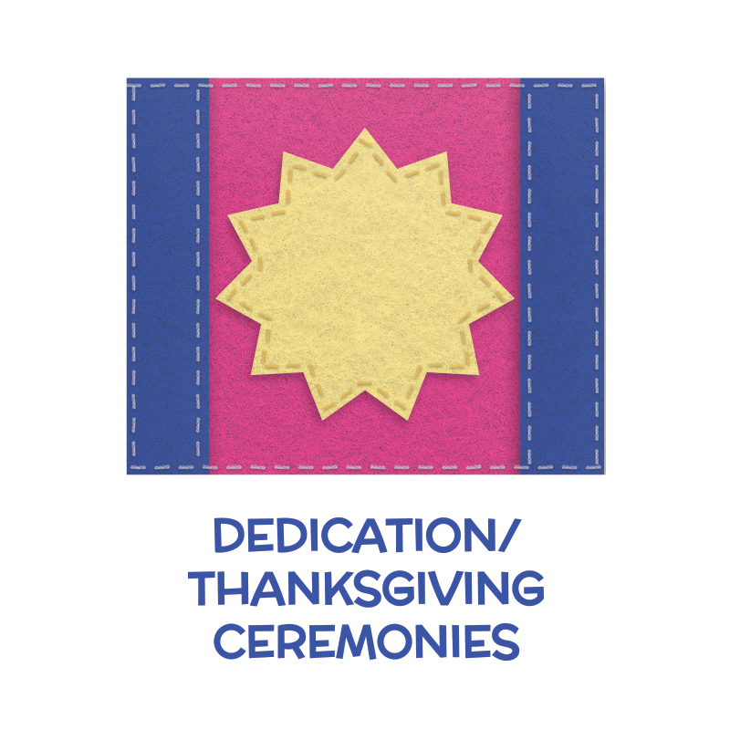 Dedication/Thanksgiving Ceremonies with SA flag made of felt