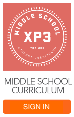 XP3 Middle School Logo and Curriculum Sign In Button