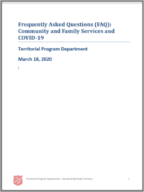 CFS FAQ - COVID-19 CFS FAQ - COVID