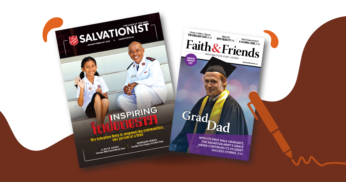 Salvationist and Faith and Friends magazine covers.