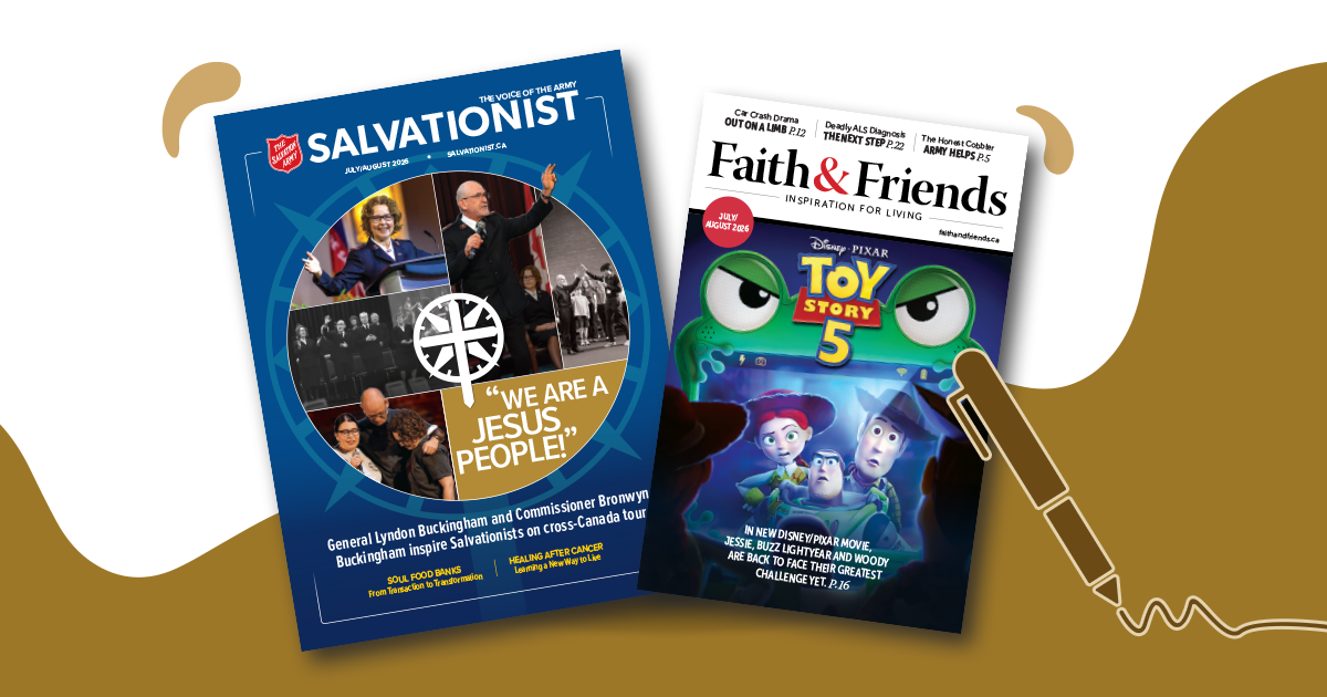 Salvationist and Faith and Friends magazine covers.