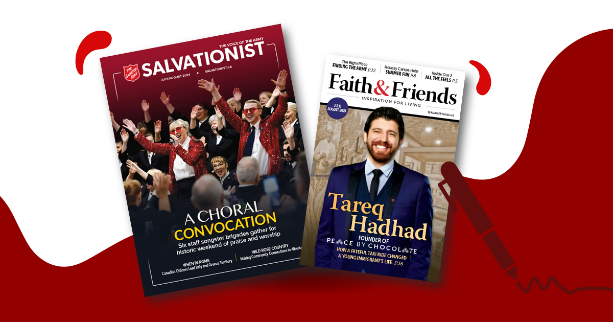 Salvationist and Faith and Friends magazine covers.
