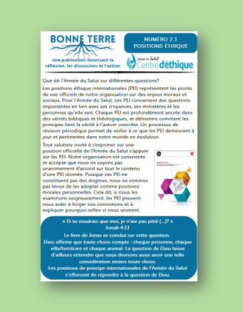 Bonne Terre - Positions Éthique