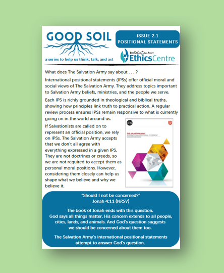 Good Soil Issue 2.1. - Positional Statements