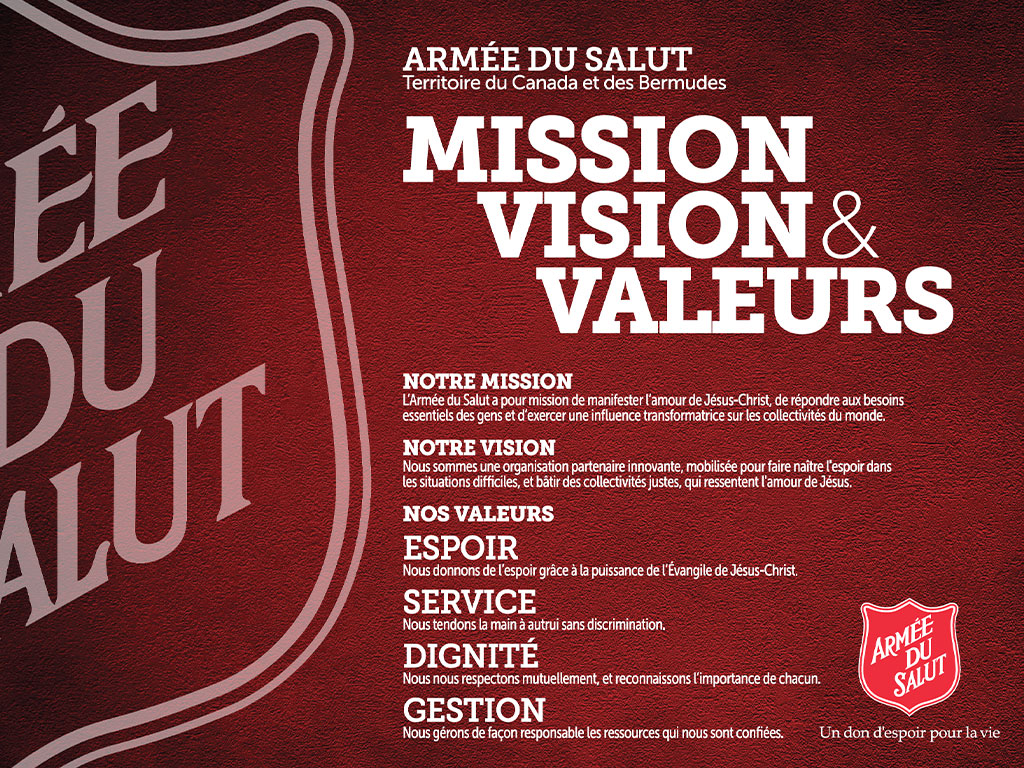 Mission, Vision & Valeurs Poster French
