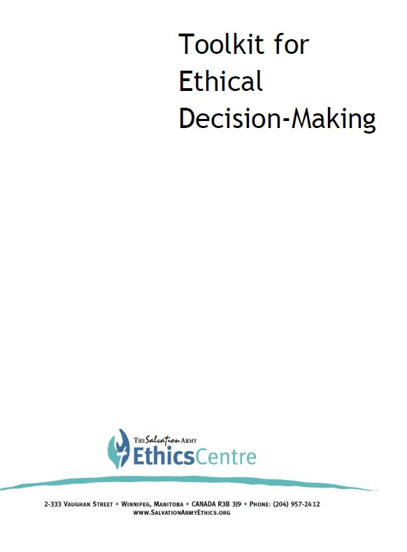 Toolkit for Ethical Decision-Making Cover Page with Ethics Centre contact information
