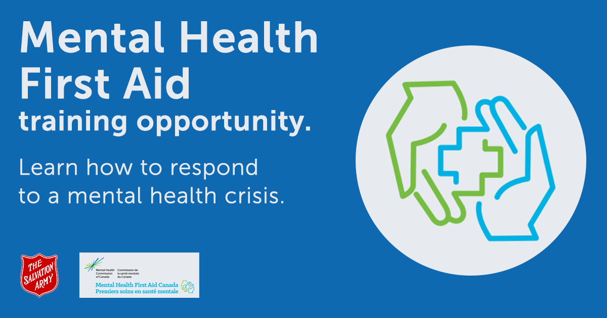 Mental Health First Aid training opportunity. Learn how to respond to a mental health crisis.