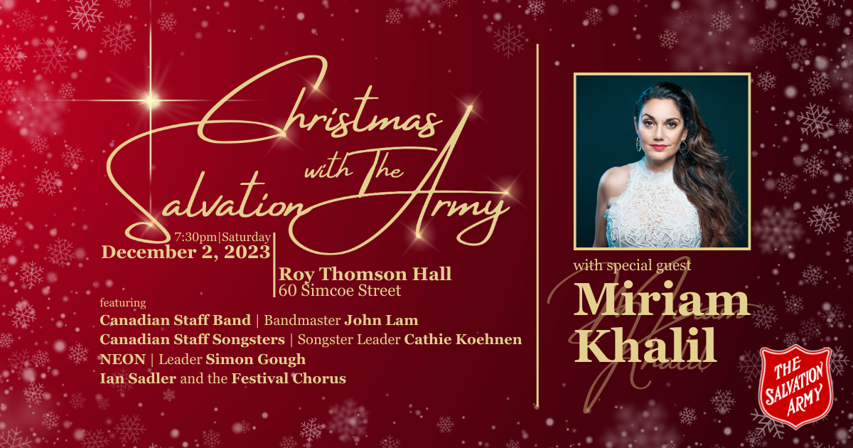 Christmas with The Salvation Army. December 2nd, 2023. At 7 pm. 