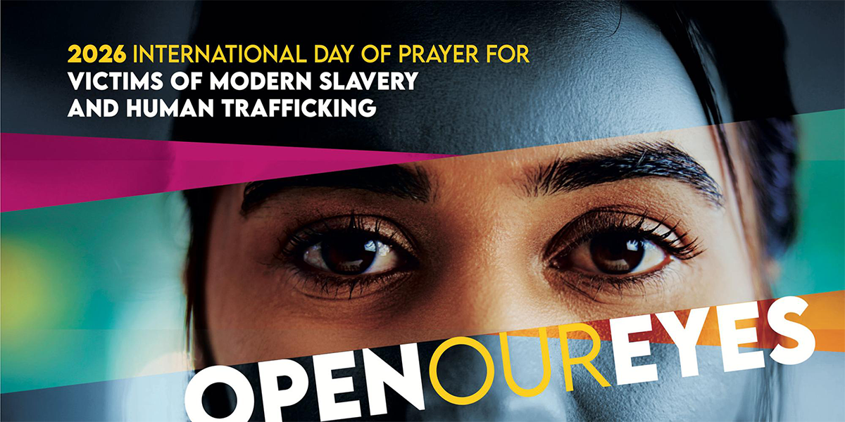 International Day of Prayer for Victims of Human Trafficking 2024 banner.
