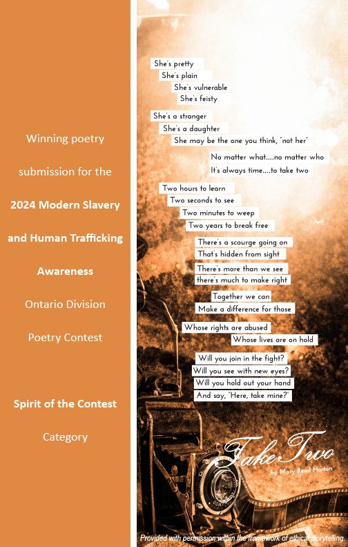 Poster of Take Two poem PDF. Image shows An old-fashion camera with film coming out of it.