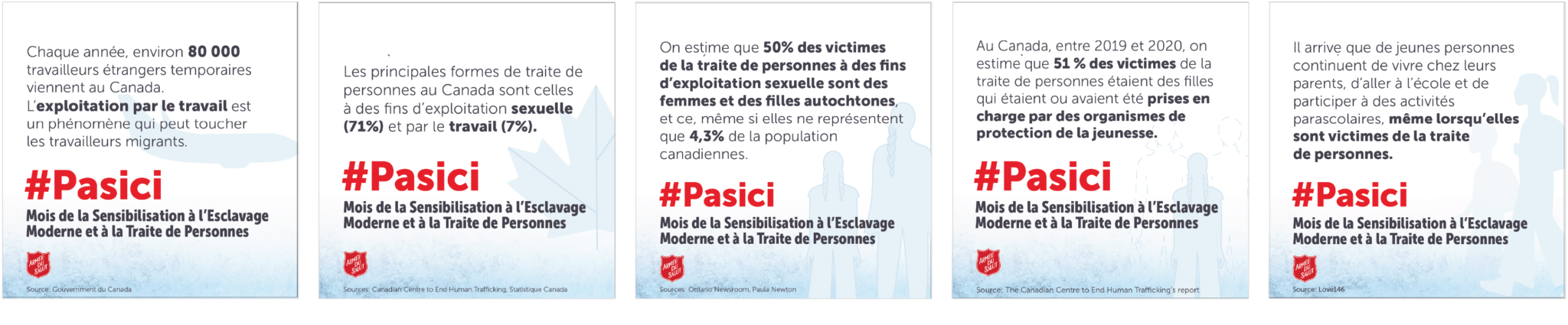 Ressources pour les médias sociaux - Statistiques / tendances sur l’EMTP au Canada. De gauche à droite – un avion, une feuille d’érable, une fille et une femme autochtones, une jeune fille devant deux adultes, un garçon et une fille qui marchent