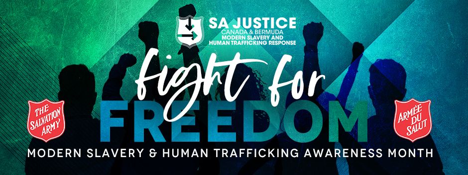 SA Justice Canada and Bermuda, Modern Slavery and Human Trafficking Response, Fight for Freedom Banner