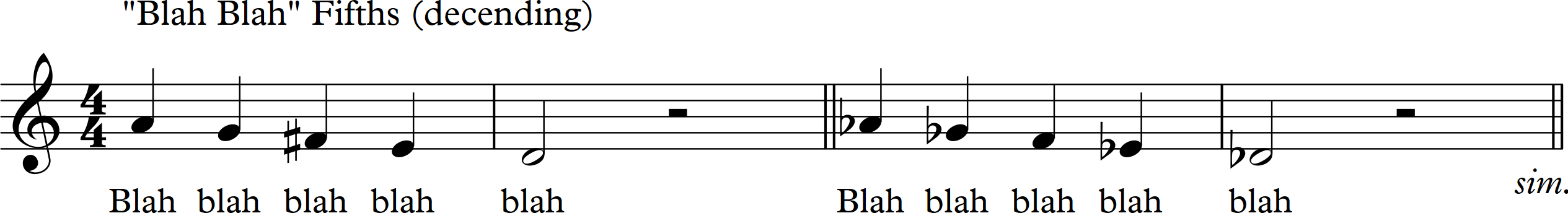 "Blah Blah" (descending)