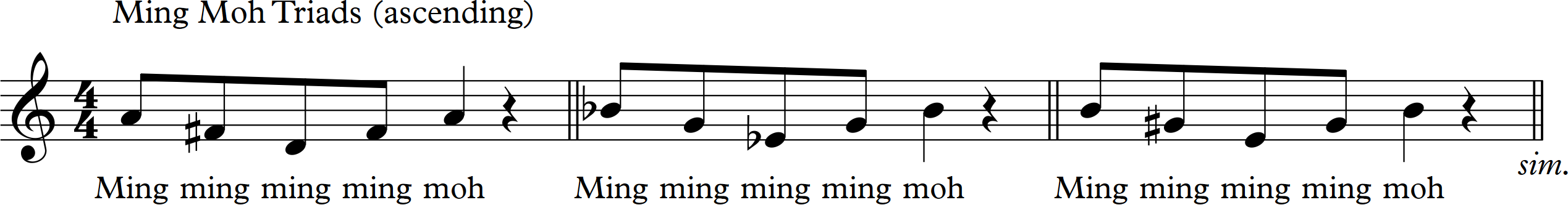 "Ming Moh" (ascending)