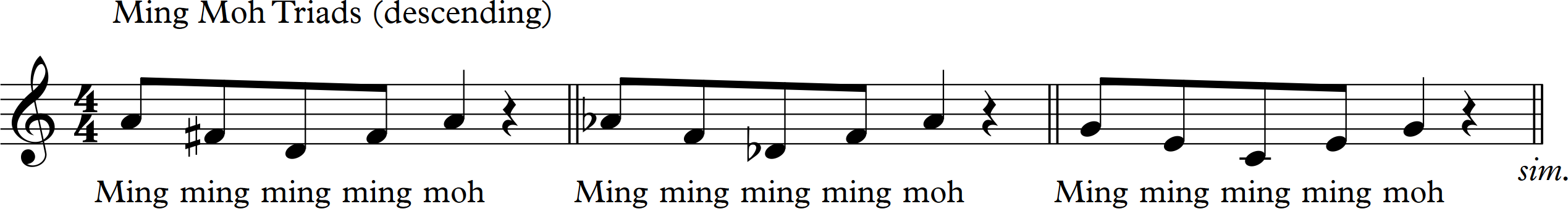 "Ming-Moh" (descending)