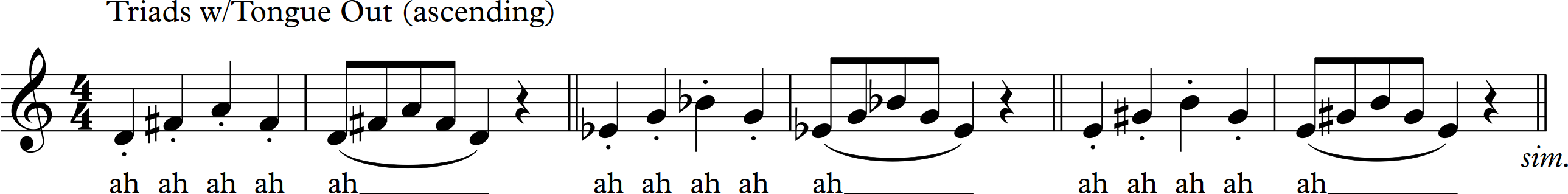 Triads with Tongue Out (ascending)