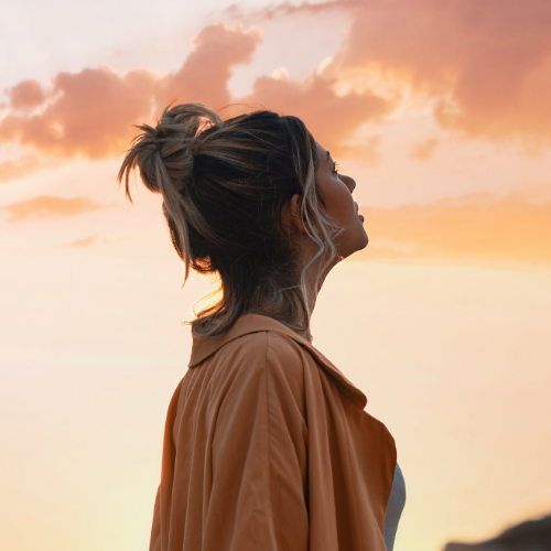 Girl Looking up to sky