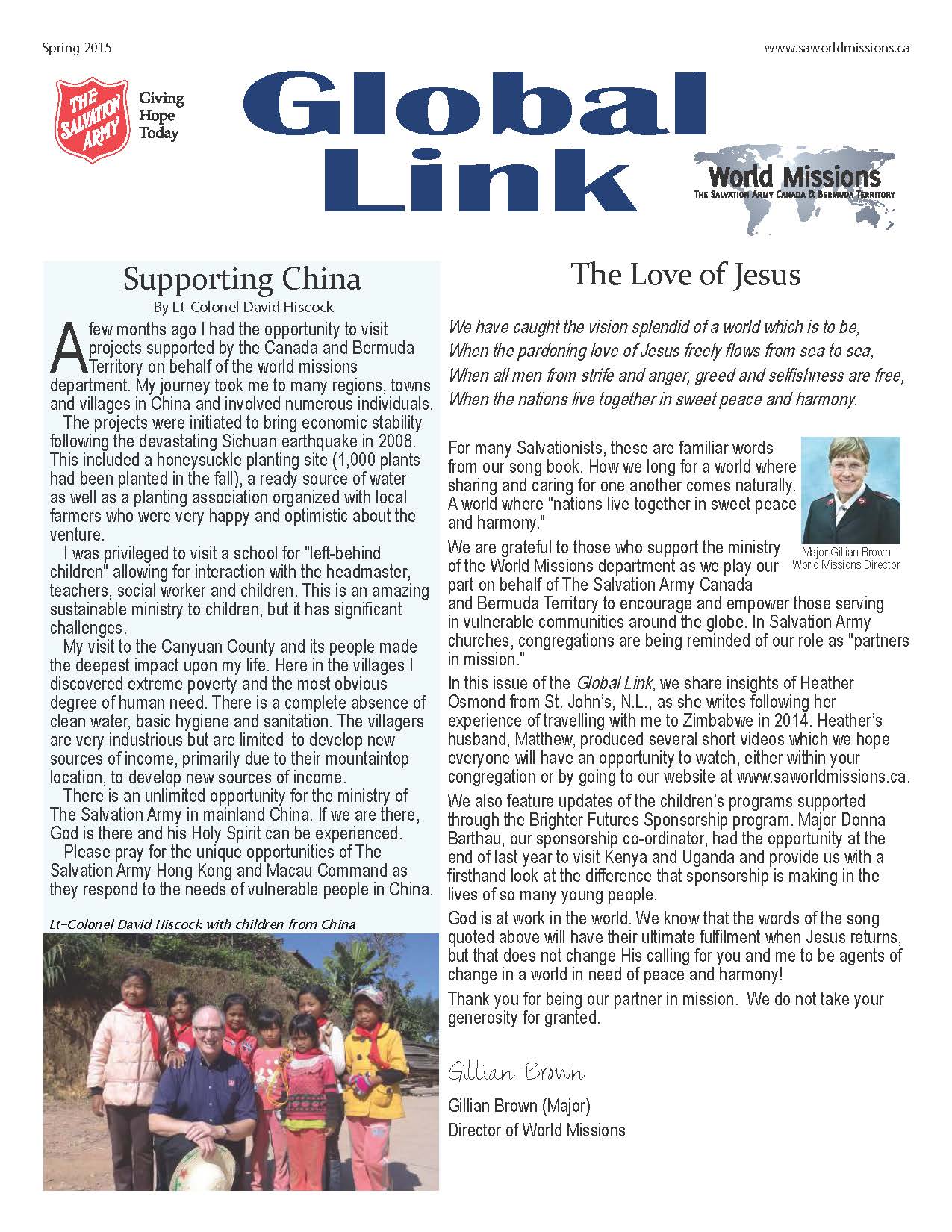 Global Link Spring 2015 Newsletter Button/Graphic