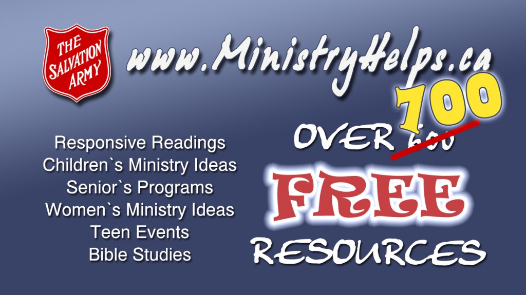 Banner for www.MinistryHelps.ca for over 700 free resources