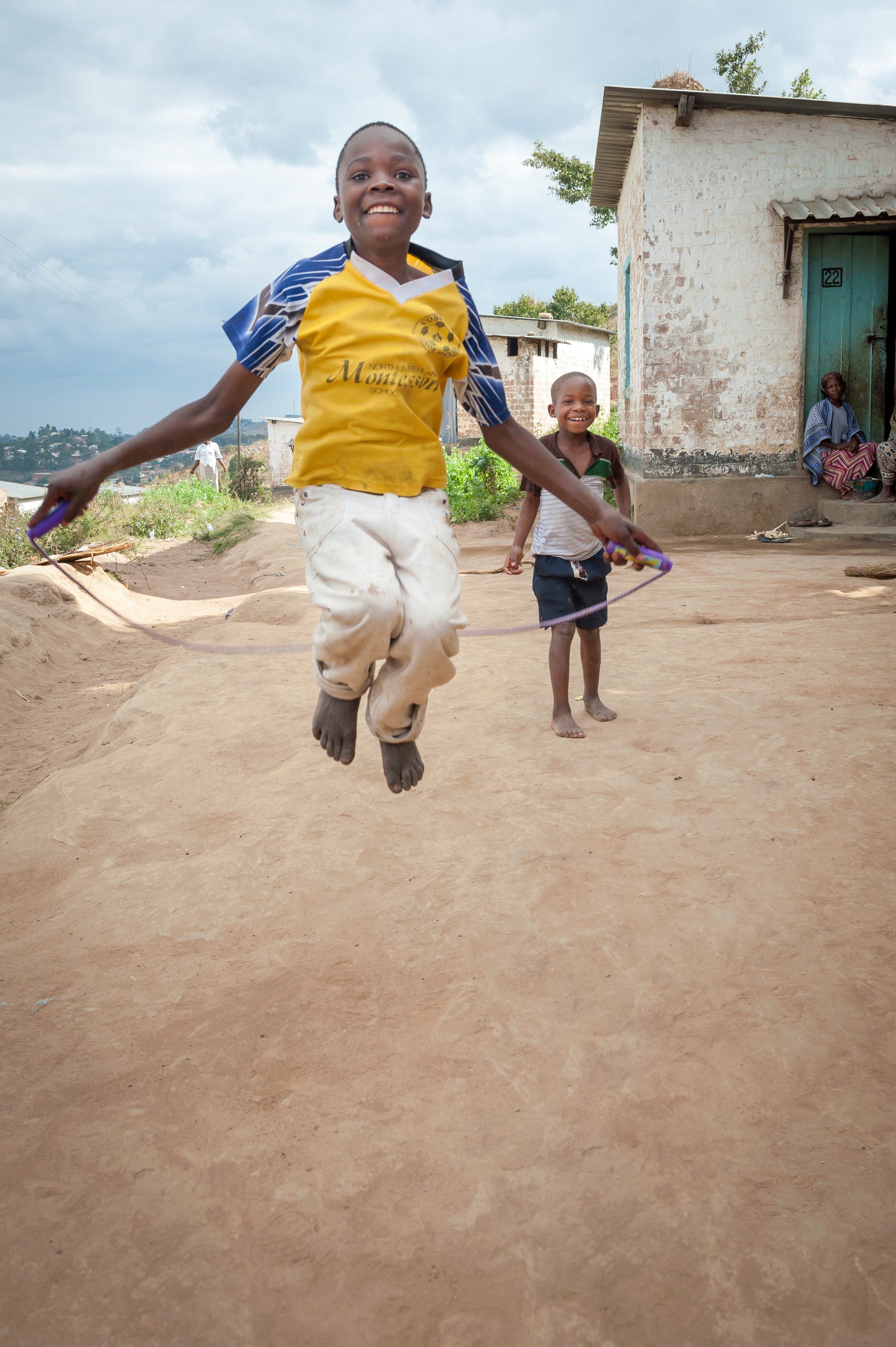 Photo of boy skipping on a skipping rope