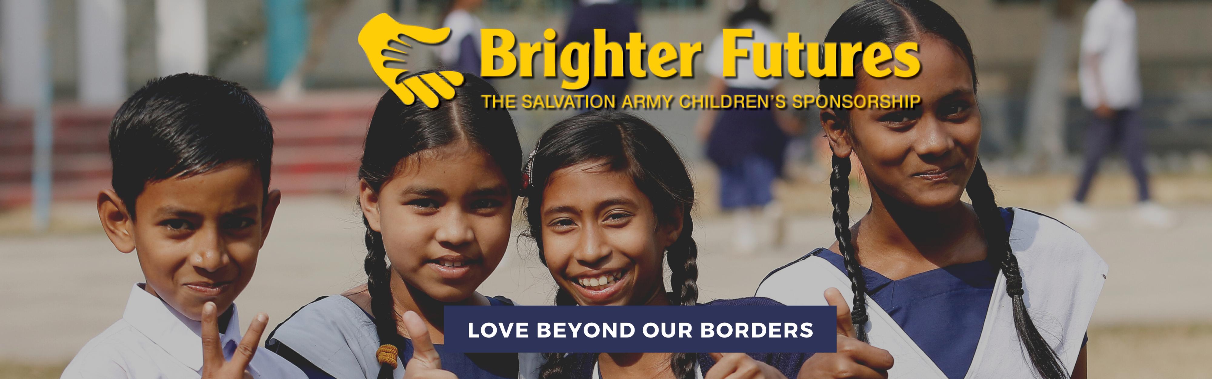 Brighter Futures banner with photos of students from Bangladesh smiling