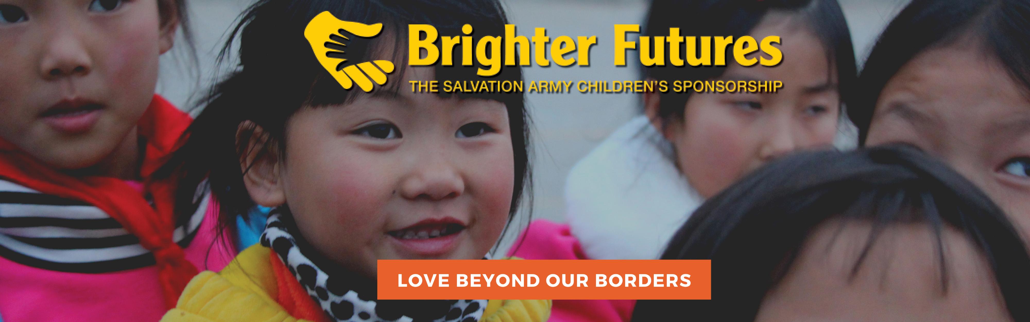 Brighter Futures banner - photo of smiling girls from China smiling