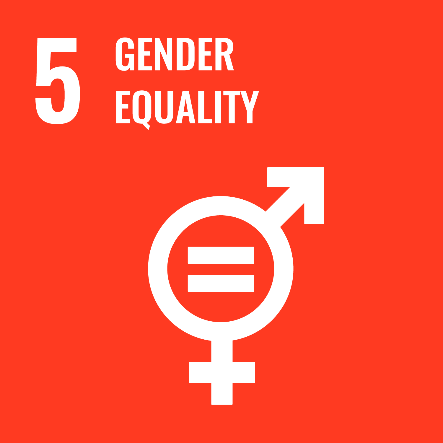 United Nations Sustainable Development Goal Icon - Goal #5, Gender Equality 