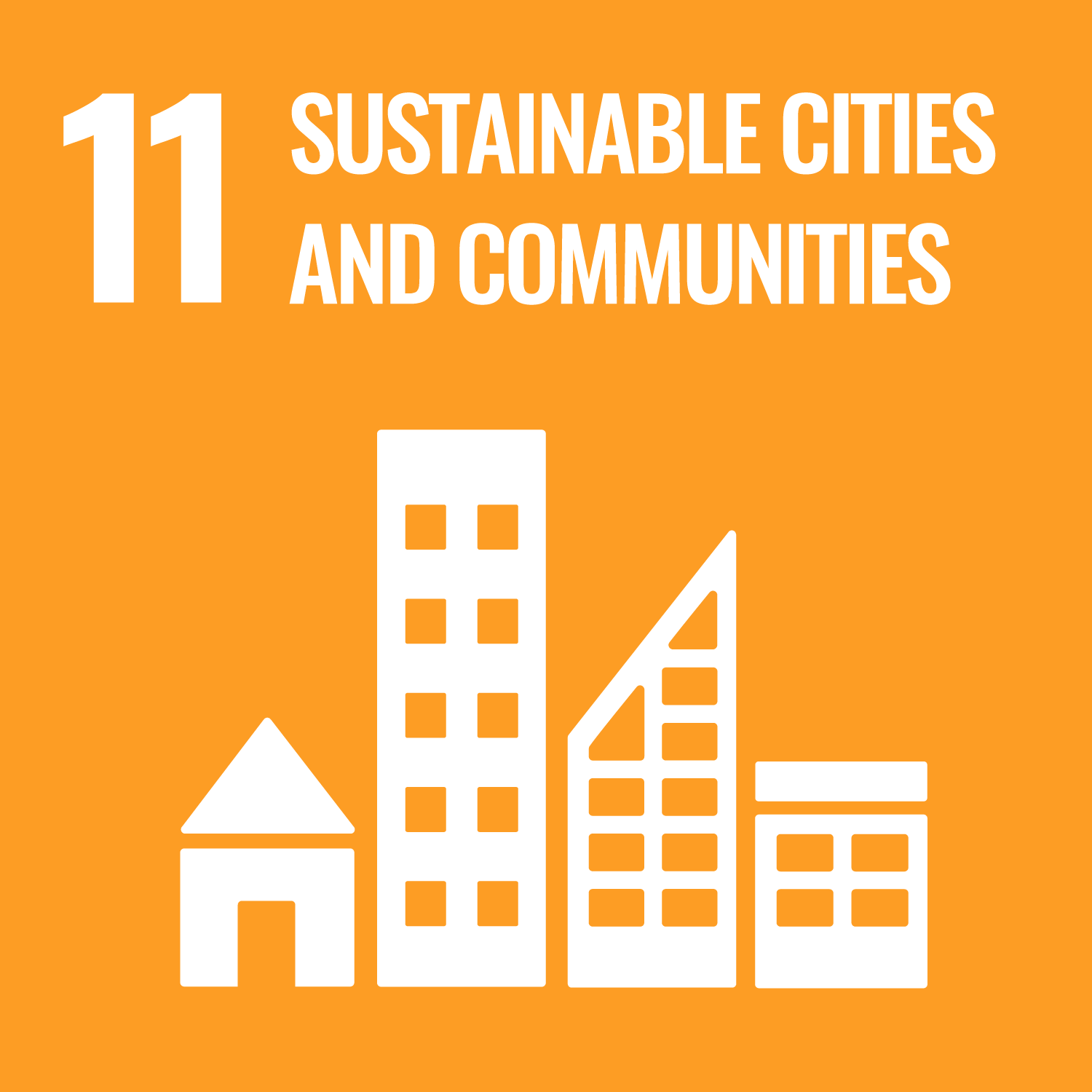 United Nations Sustainable Development Goal Icon - Goal #11, sustainable cities and communities